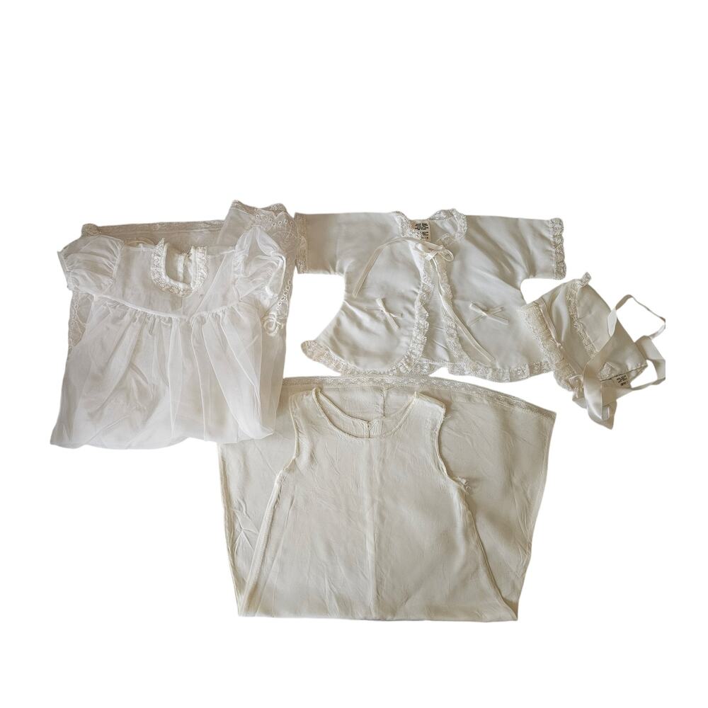 Toddletime Vtg 50's, 60's  Four Piece Baby Girls Christening Outfit Original Box